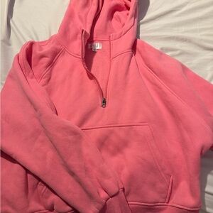 Bad Habit Bright Pink Half-Zip Hoodie